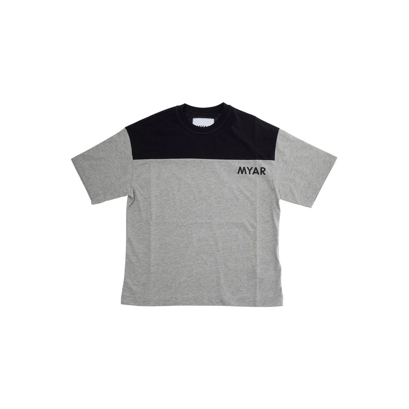 Multicolor Crewneck T-Shirt with Logo Lettering on the Front in Cotton Boy