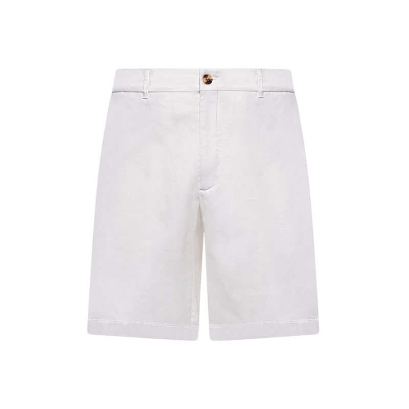 White gabardine bermuda shorts