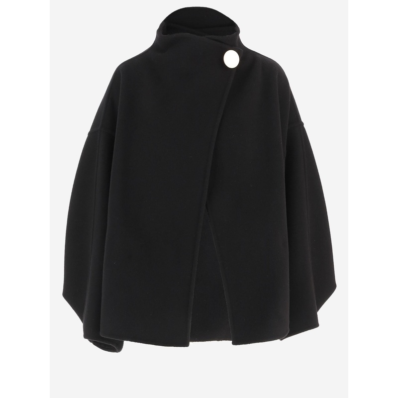 Wool Blend Jacket with High Collar