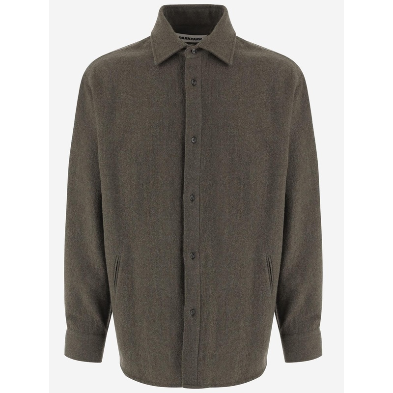 Wool Shirt with Collar and Pockets