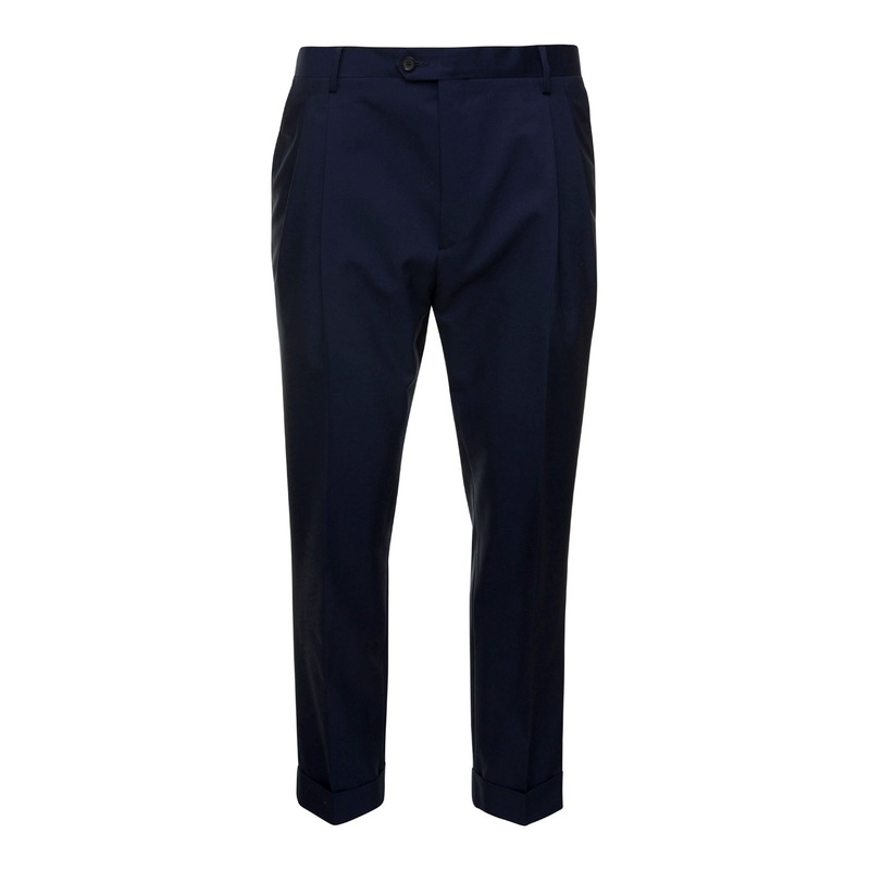 Blue Tailored Trousers in Wool Blend Man
