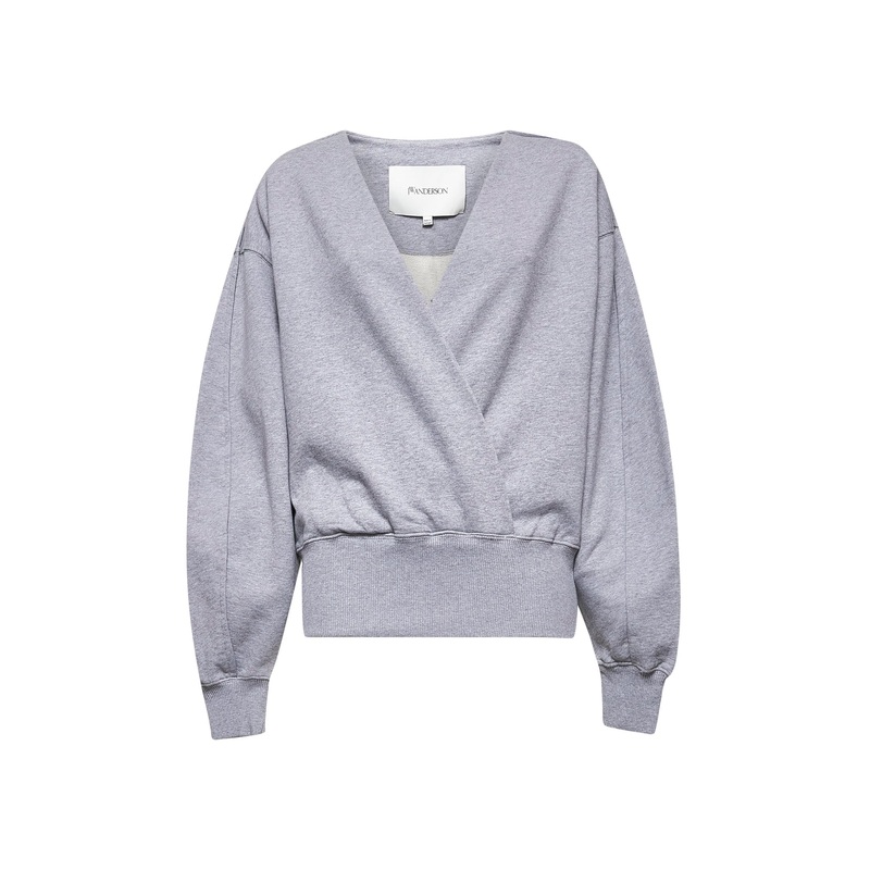 Grey cotton wrap sweatshirt|XS|S|M