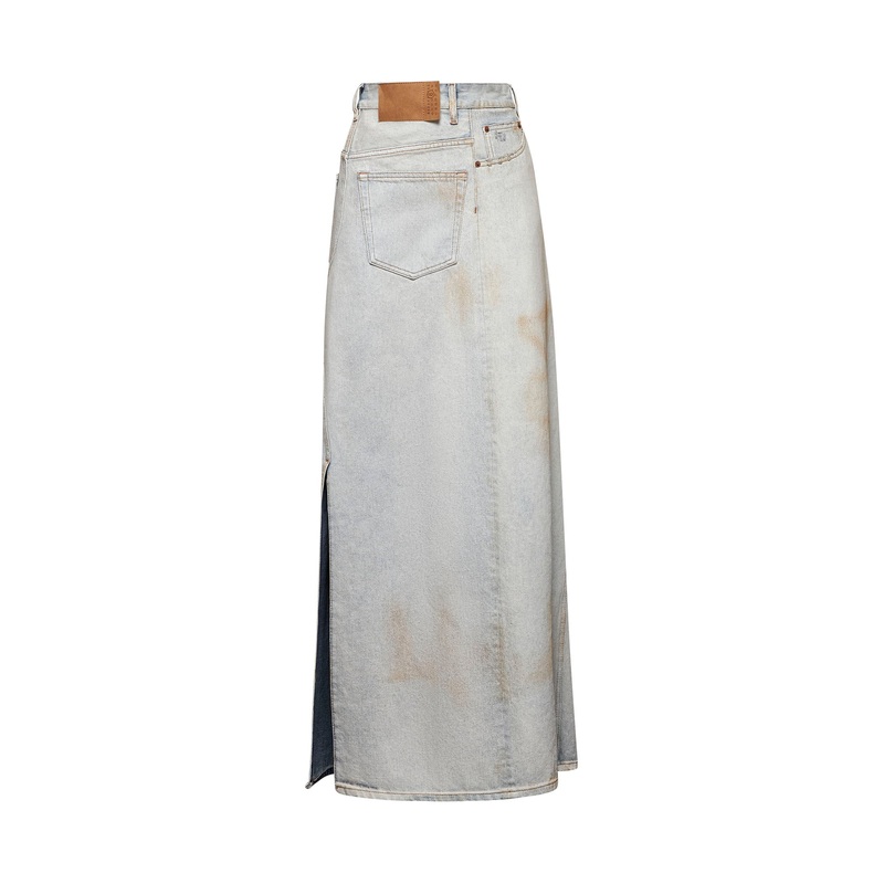Light blue denim maxi skirt|38|40|42