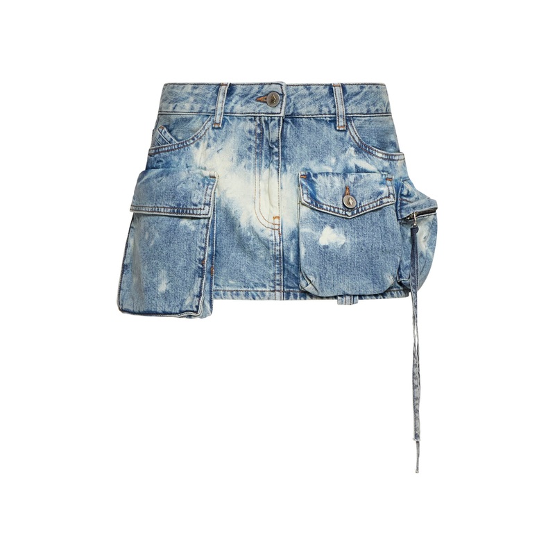 Light blue ”Fay” multi-pocket miniskirt