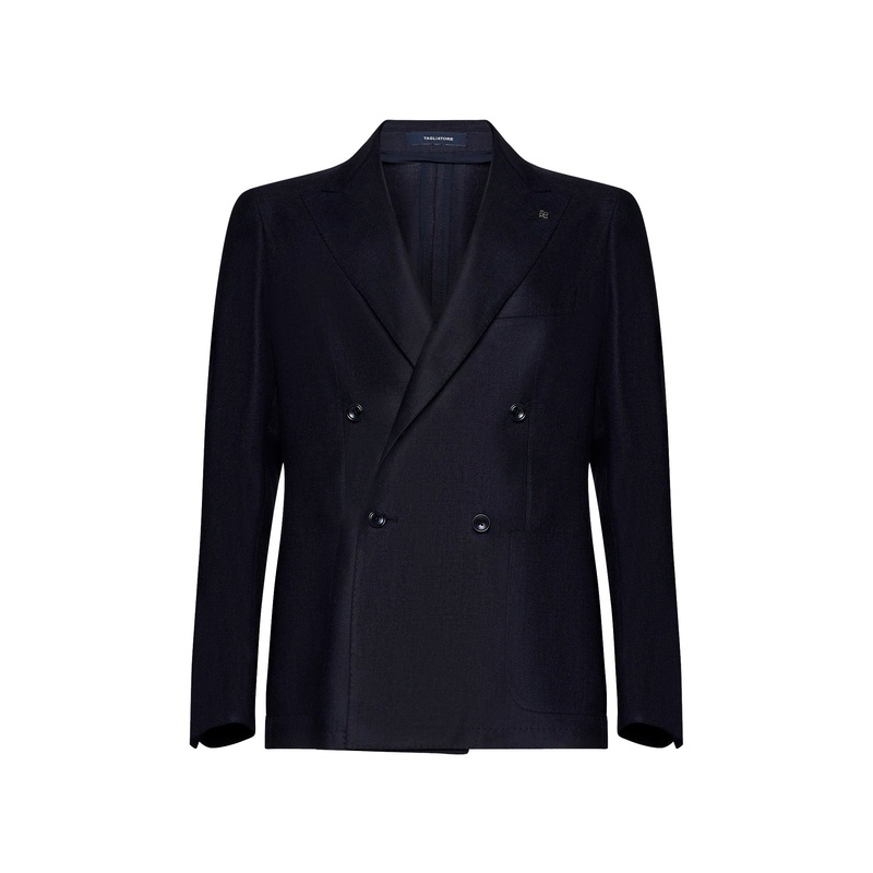 Silk and wool double-breasted blazer