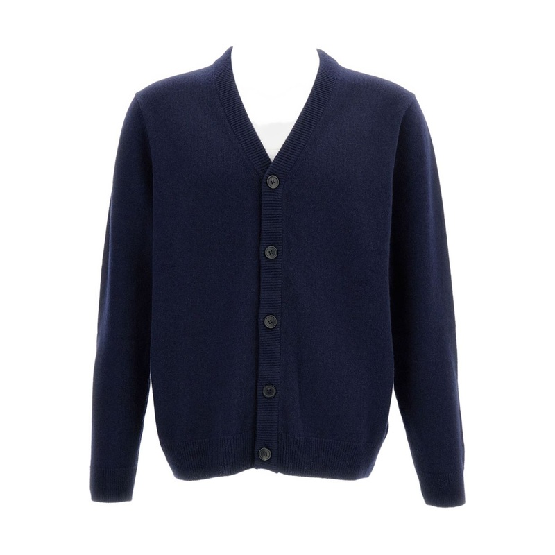 WOOL V-NECK CARDIGAN|BLUE|S|M|L|XL