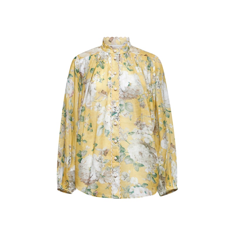 Yellow ramie Acacia blouse|0|1|2|3