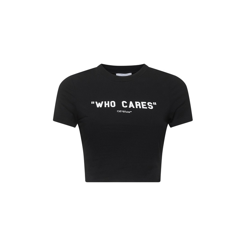 Black jersey Who Cares T-shirt