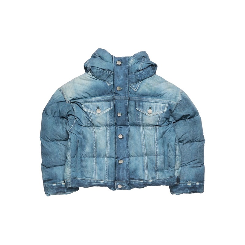 DENIM DOWN JACKET|CLEAR BLUE|38|36