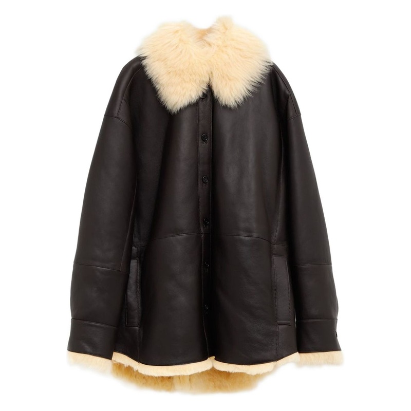 LEATHER SHEARLING JACKET|MARRONE SCURO|38|36