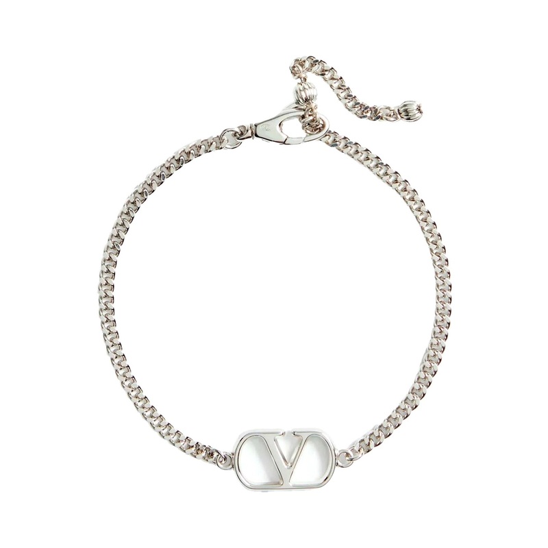 Metallic Bracelet with Chunky Chain-Link Design and VLogo in Bronze Man