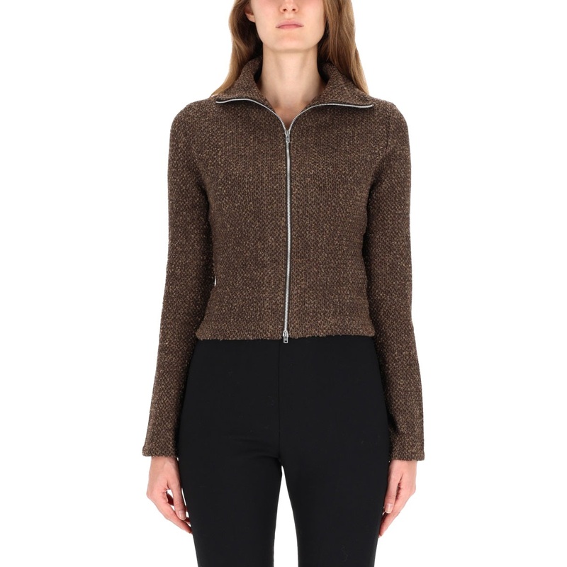 SHIRT WITH ZIP.|BROWN|34|36