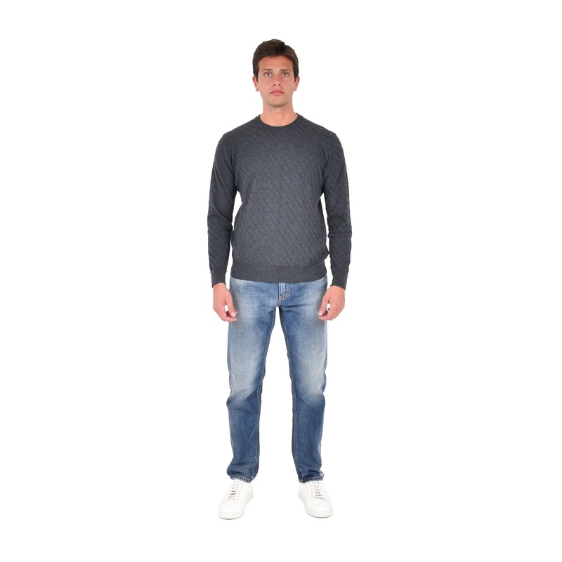 Sweater with Jacquard Pattern|Dark Gray|M|XL|S|L|XXL