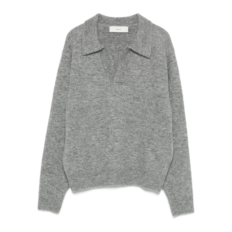 WOOL BLEND POLO SWEATER|GREY|XS|S|M