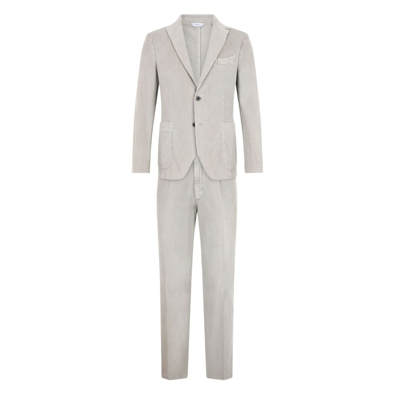 COTTON SINGLE-BREASTED SUIT|GREY|48|50|52|54