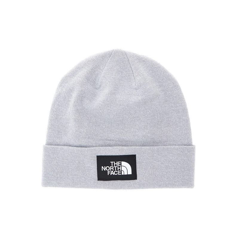 Grey Beanie with Logo Patch on the Front in Tech Fabric Man