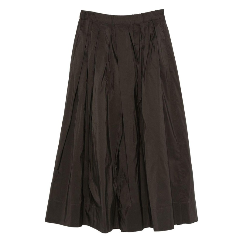 Pleated Ankle Length Skirt|Green|40|42|44