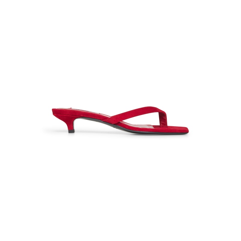 Red suede thong sandals|36|37|38|39|40|41