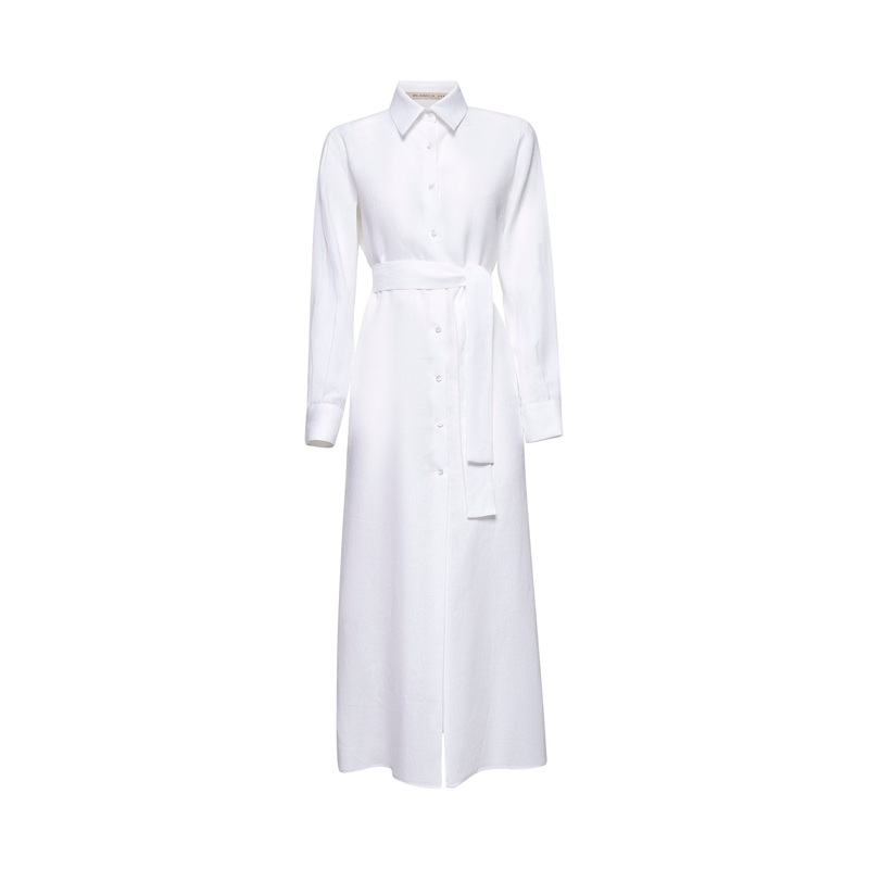 White linen Cridio shirt dress