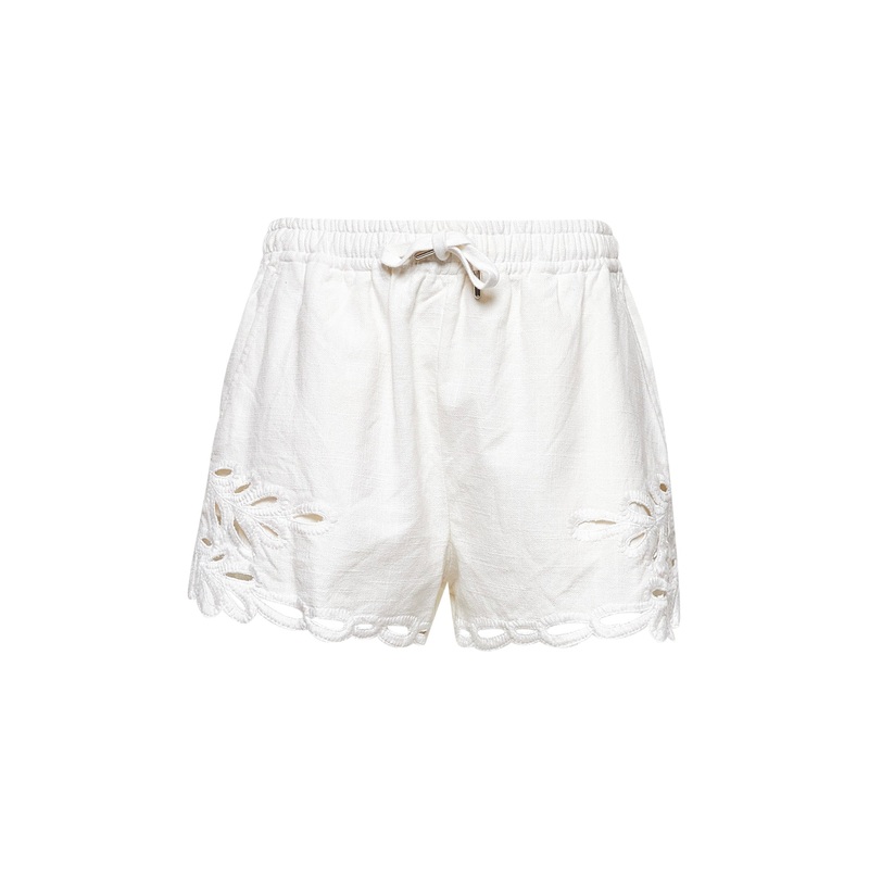 White openwork embroidery cotton Safa shorts