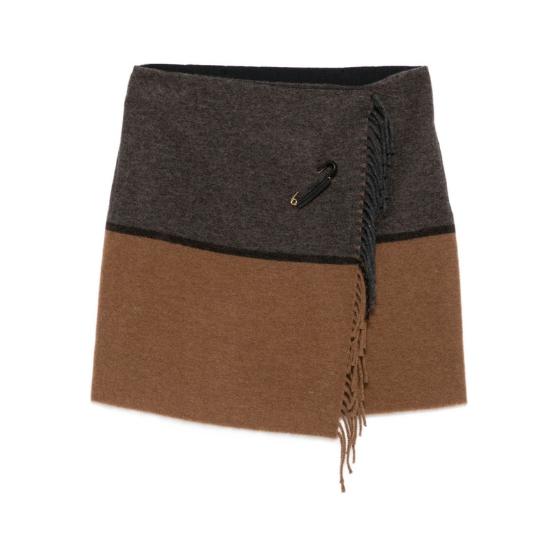 WOOL BLEND WRAP SHAWL|MARRONE CHIARO|S|M|L