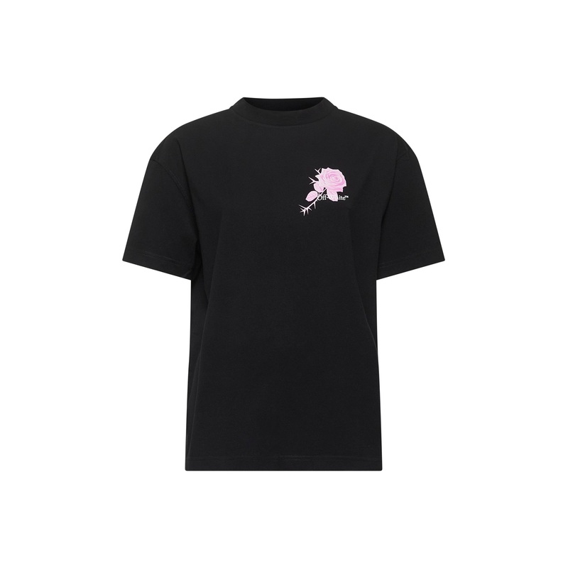 Black Rose Arrow motif T-shirt