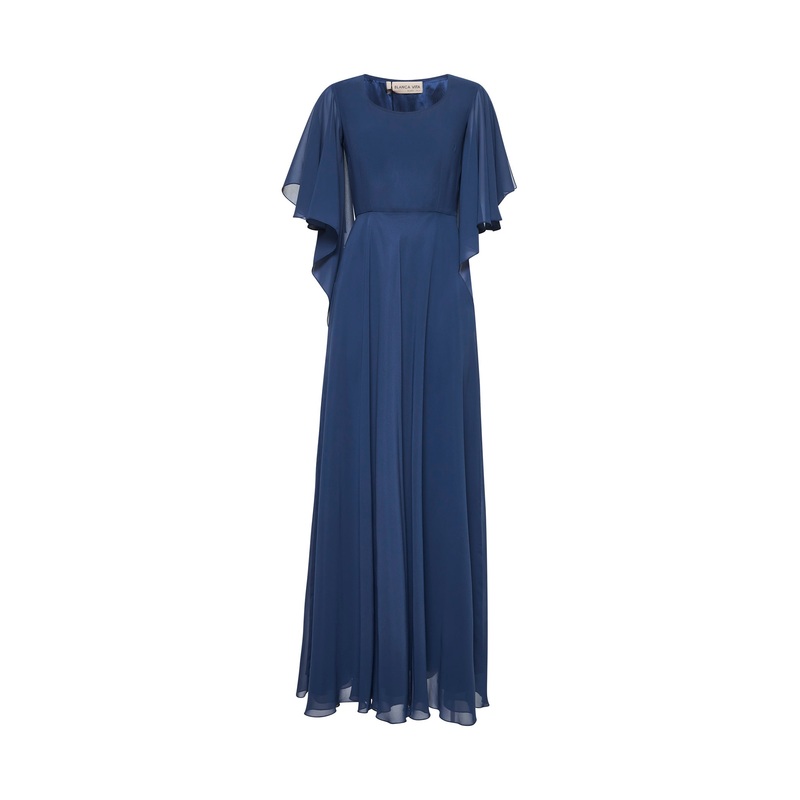 Blue georgette Adrian long dress