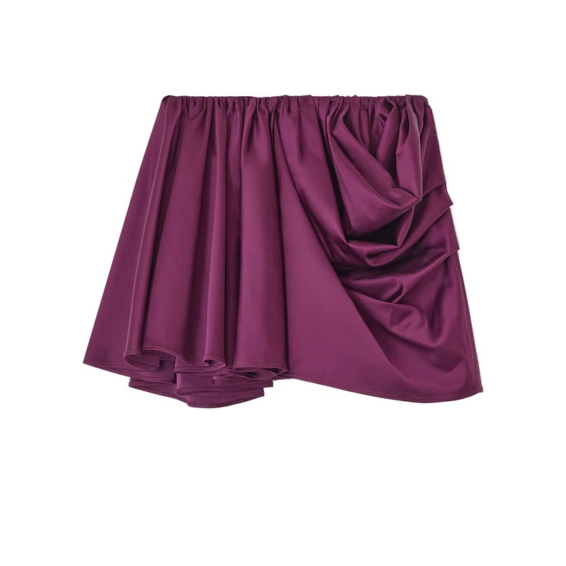 BORDEAUX ACETATE BLEND SKIRT|BORDEAUX|34|36|38
