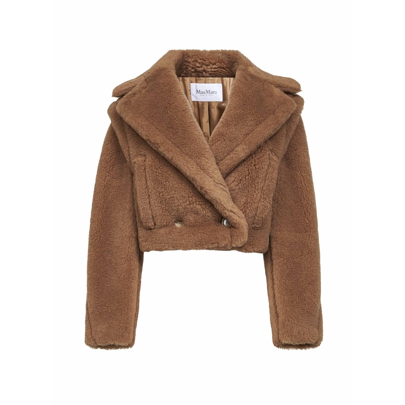 Camel Teddy 2-in-1 Cropped Gilet