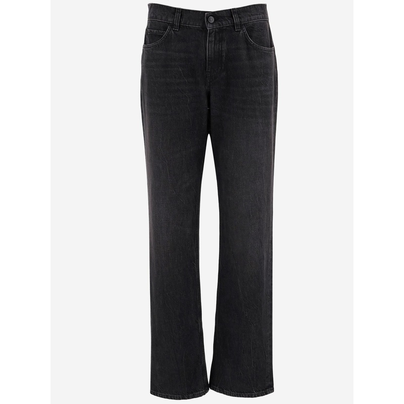 Cotton Denim Jeans with Five-Pocket Style