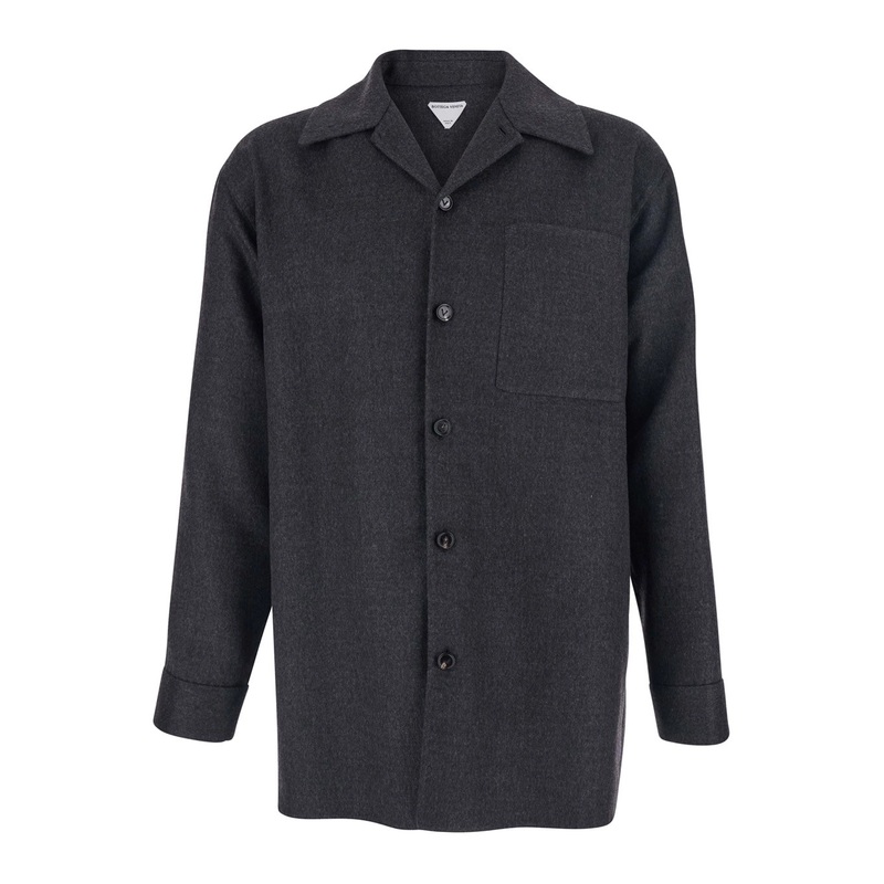 Grey Jacket with Wide Notched Revers in Cashmere and SIlk Man