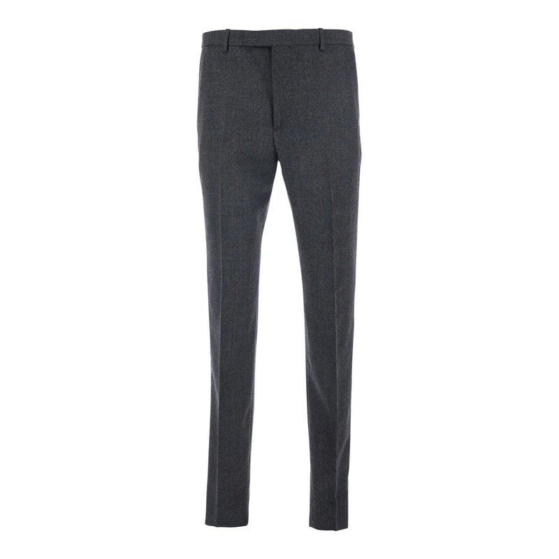 Grey Tailored Trousers with Belt Loops in Wool Man