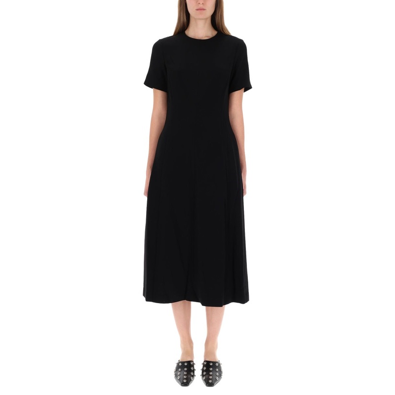 MIDI DRESS IN ADMIRAL CRPE|BLACK|10|6|14