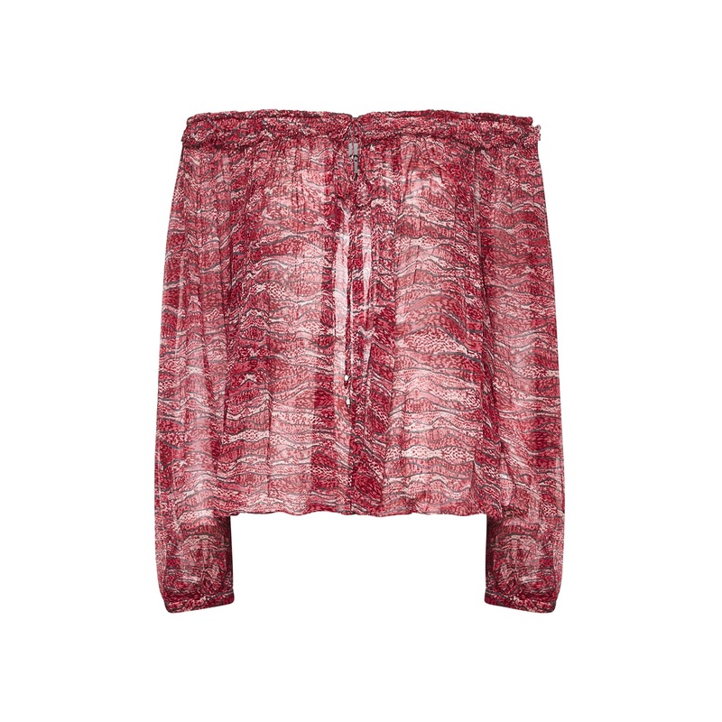 Red printed chiffon Vutti top|34|36|38|40|42