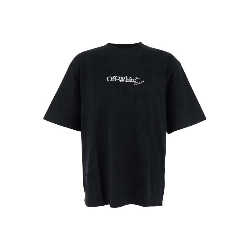 ‘Scribble Arrow’ Black Crewneck T-Shirt with Logo Lettering on the Front and Maxi Arrows on the Rear in Cotton Man