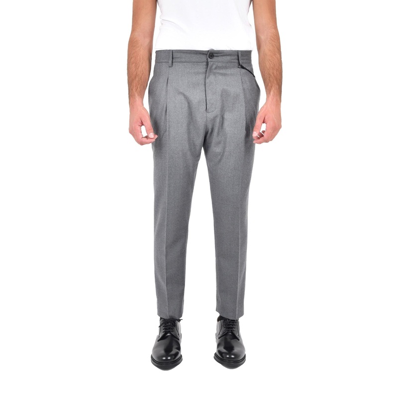 Trousers with Button Closure and Pockets
