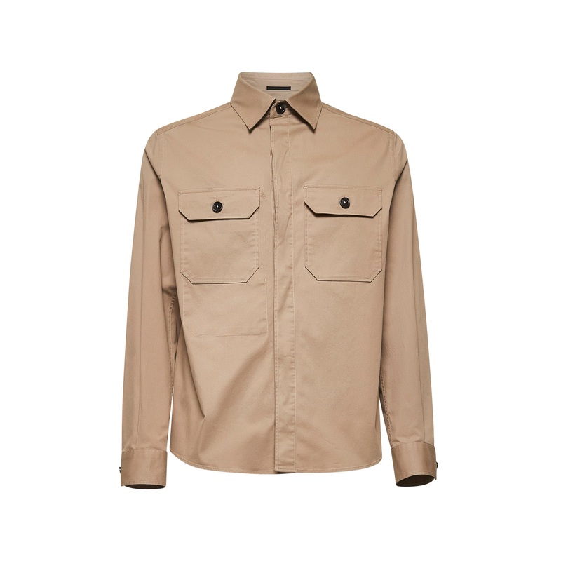 Beige premium cotton overshirt