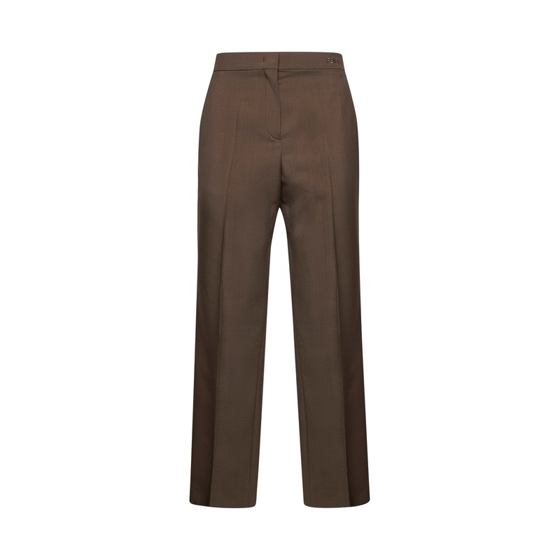 Dark green wool and mohair slim-fit trousers