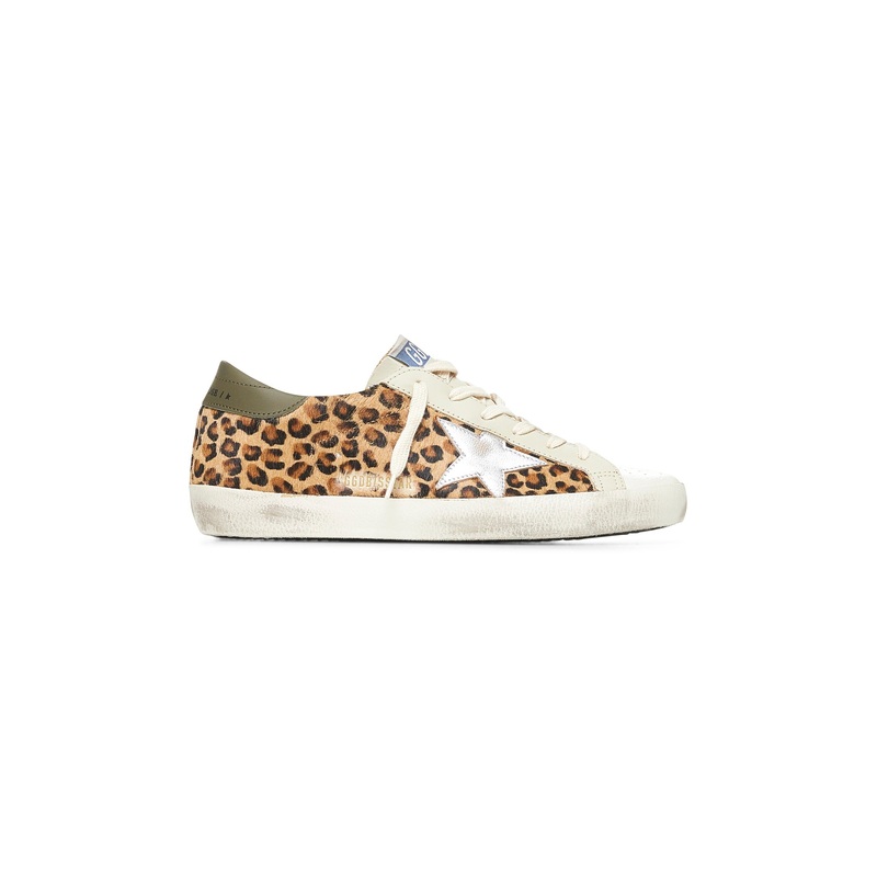 Leo-print leather Super-Star sneakers