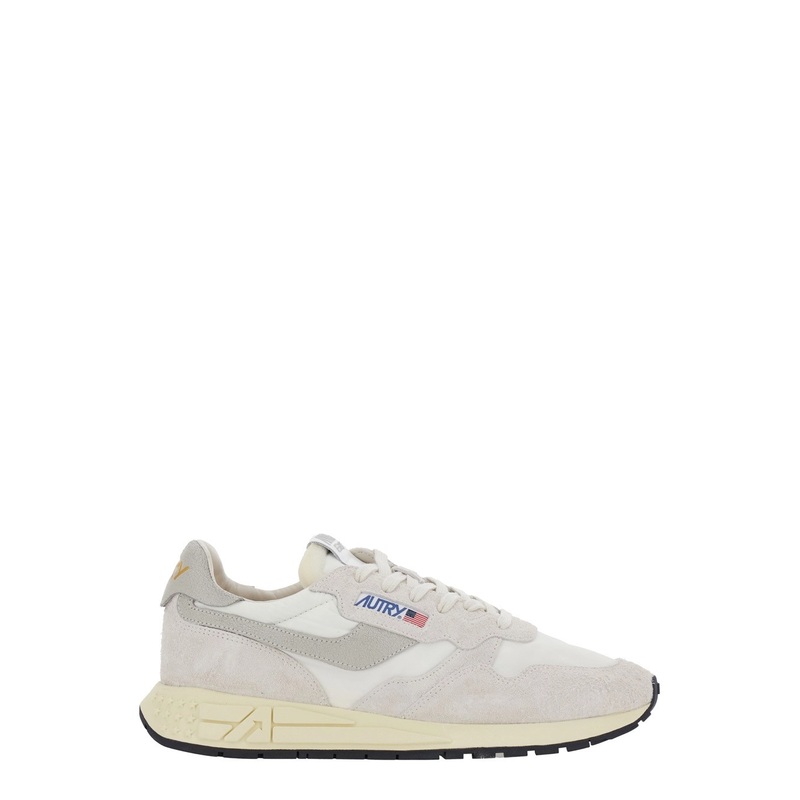 ‘Reel Wind’ Grey Low Top Sneakers with Logo Detail in Suede Man