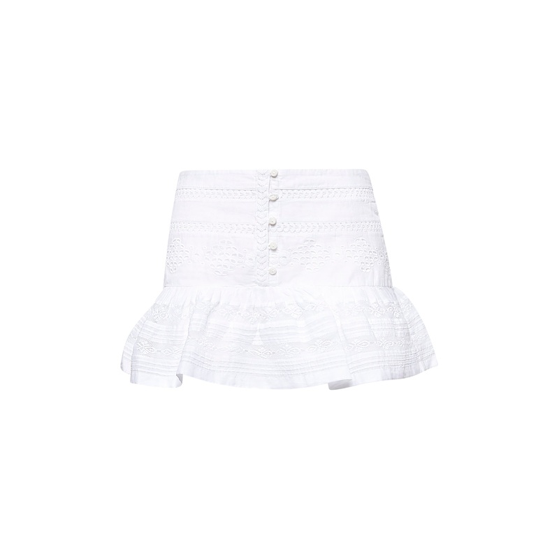 White cotton voile Darine skorts