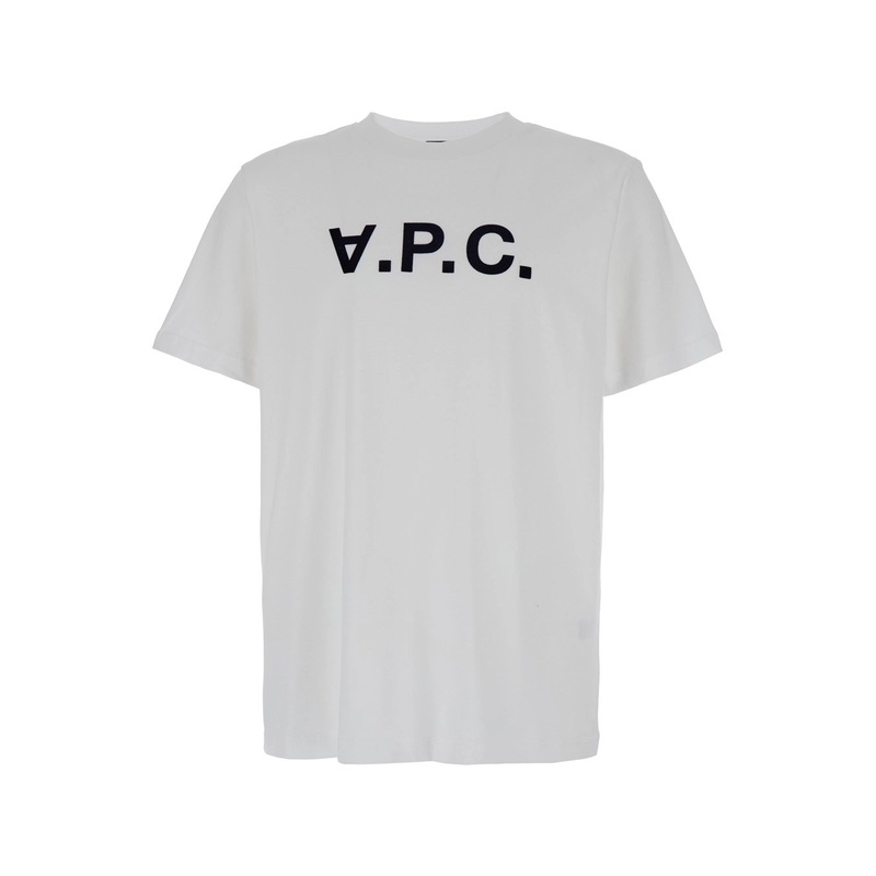 White Oversized T-Shirt with APC Print in Cotton Man