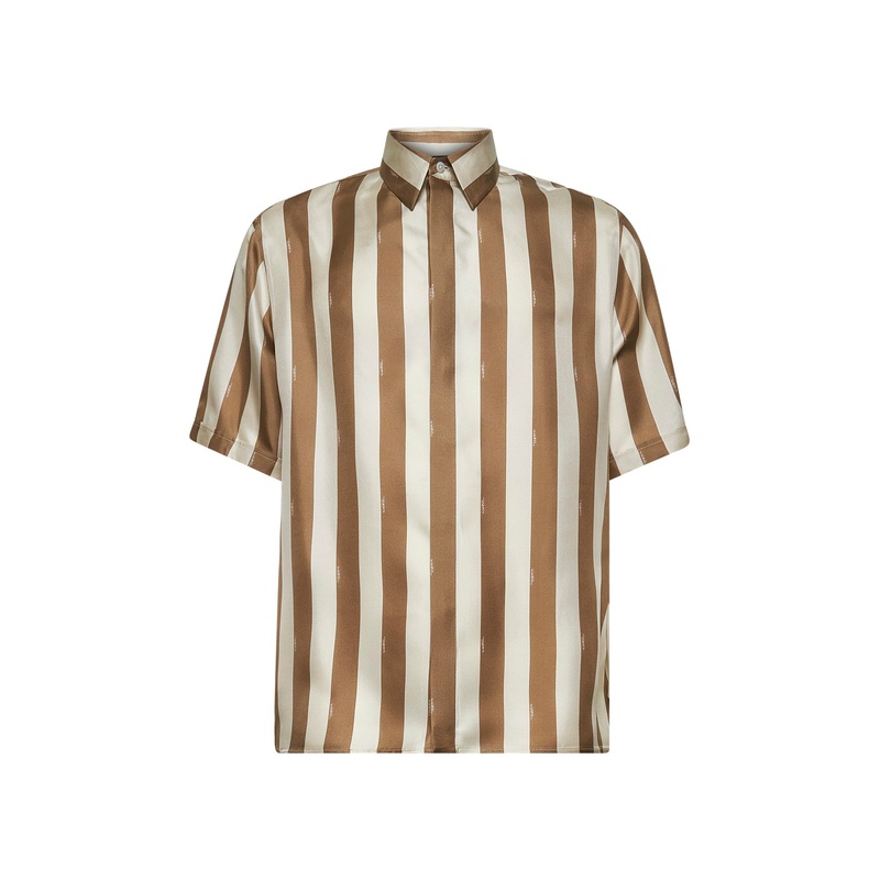 Beige Pequin silk shirt|38|39|40|41