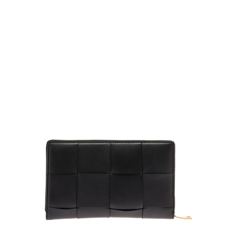 Black Intreccio Nappa Leather Wallet Bottega Veneta Woman