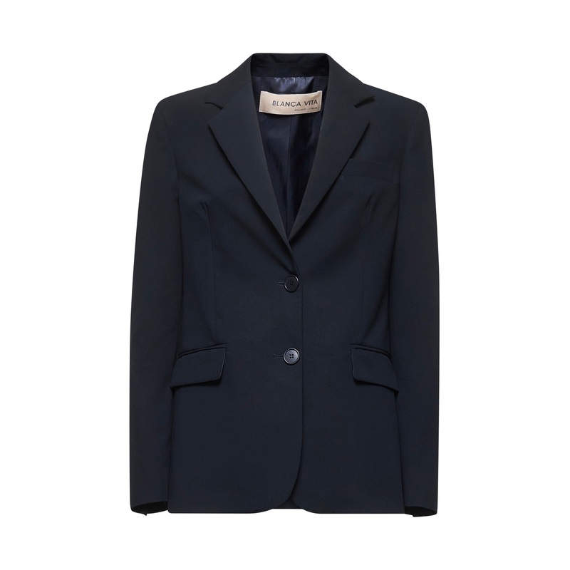 Blue cady Genzia single-breasted blazer