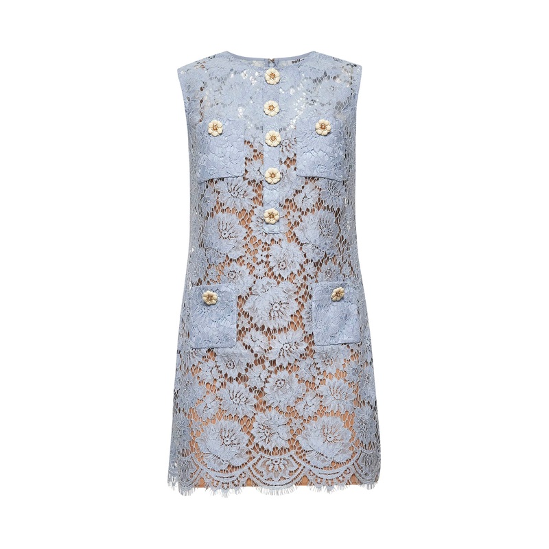 Blue floral lace mini dress|6|8|10|12|14