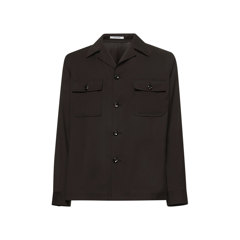 Brown virgin wool Tempest overshirt