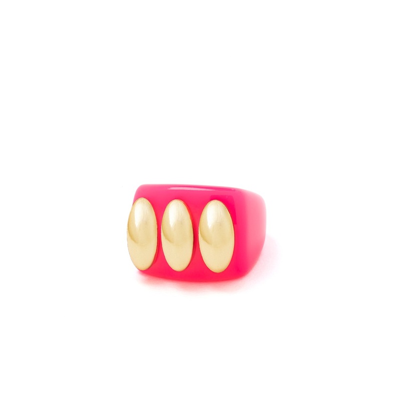 La Manso Woman’s Fluopink Knuckle Duster Pink Plastic Ring