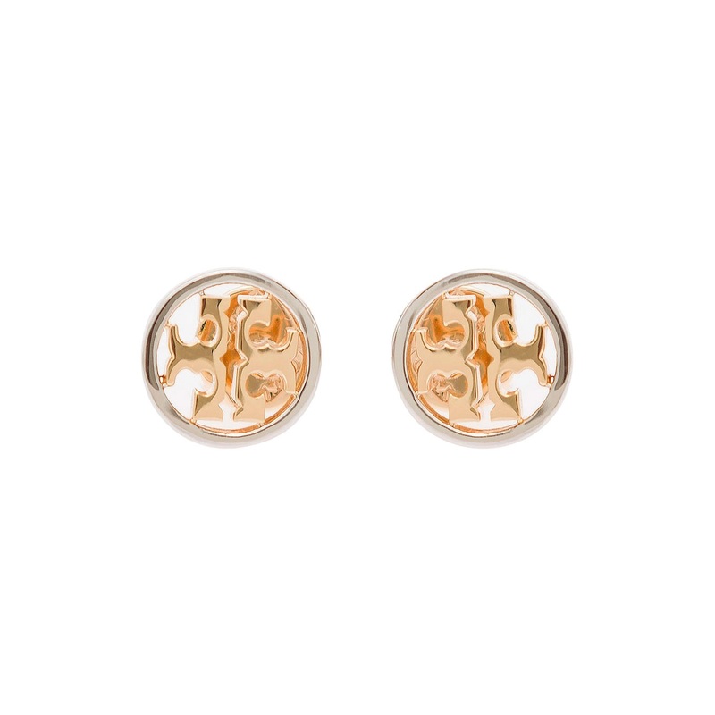 ‘Miller Stud’ Earrings with Logo Detail in Brass Woman
