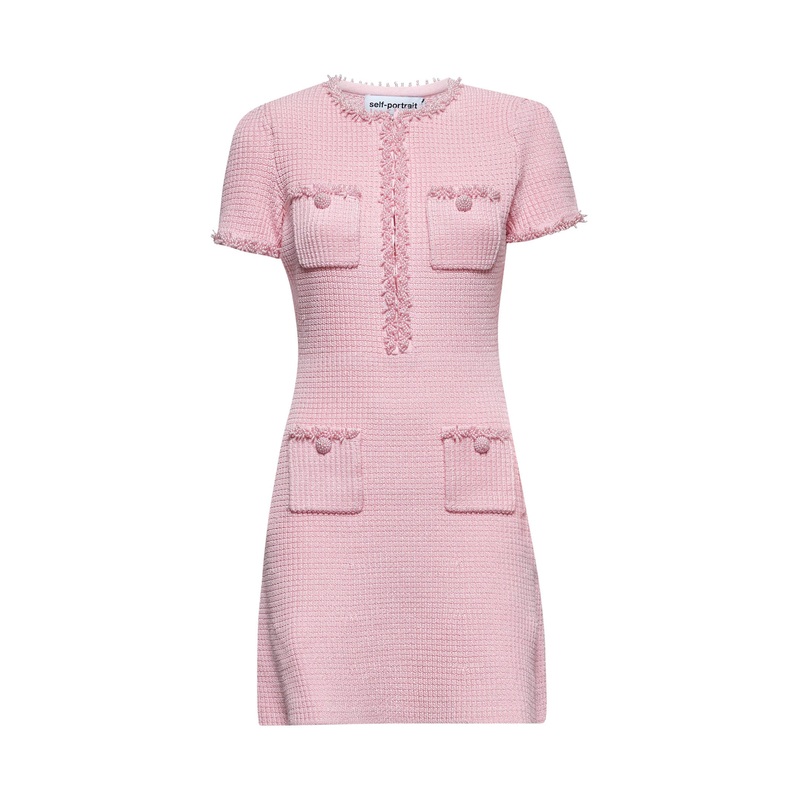 Pink textured knit mini dress|XS|S|M